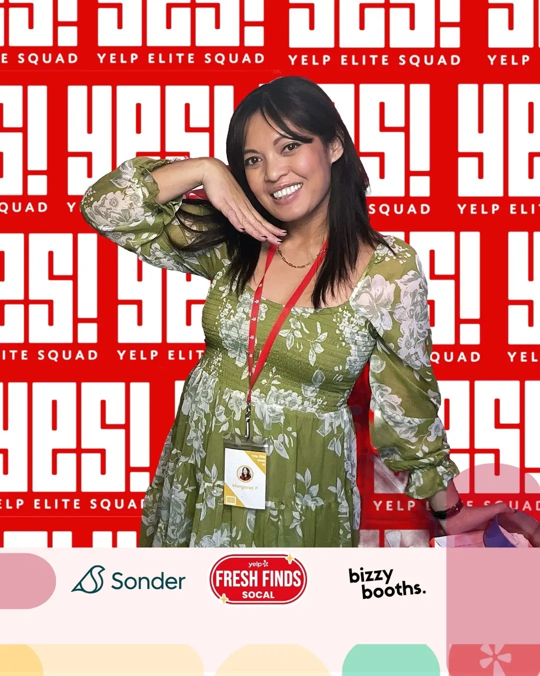 Example of a custom event template for a digital photo booth in Los Angeles, designed for high-quality event photos and social media sharing.